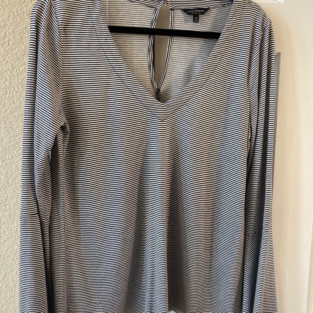 Navy/White Striped Top